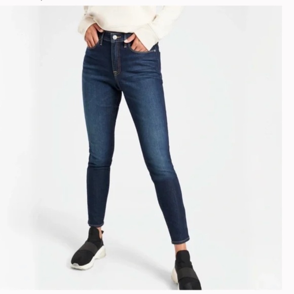 Athleta Sculptek Midrise Skinny Stretch Dark Wash Denim Jeans, Size 6T - Picture 1 of 7